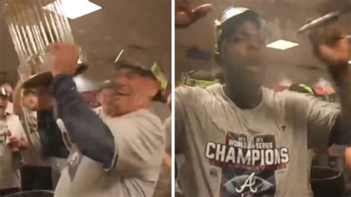 Atlanta Braves Soak Locker Room In Booze To Celebrate World Series Wi